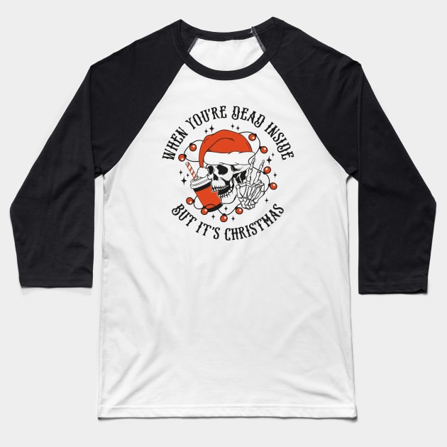 Skull Santa Hat Baseball T-Shirt by Hobbybox